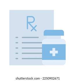 Imagen vectorial de icono de prescripción. Adecuado para aplicaciones móviles, aplicaciones web y medios impresos.