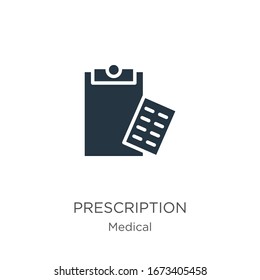 Prescription Icon Vector. Trendy Flat Prescription Icon From Medical Collection Isolated On White Background. Vector Illustration Can Be Used For Web And Mobile Graphic Design, Logo, Eps10