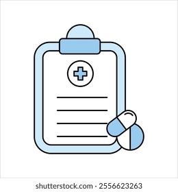 prescription icon with white background vector stock illustration