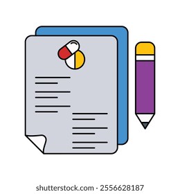 prescription icon with white background vector stock illustration