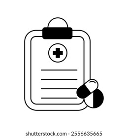 prescription icon with white background vector stock illustration