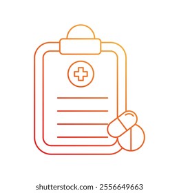 prescription icon with white background vector stock illustration