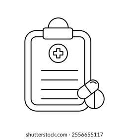 prescription icon with white background vector stock illustration