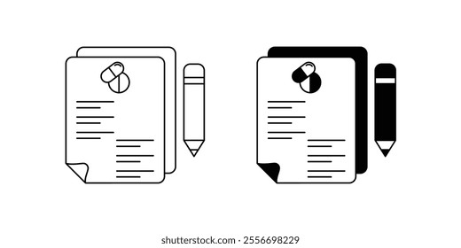 prescription icon with white background vector stock illustration