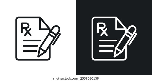 Prescription icons. vector set in black colors