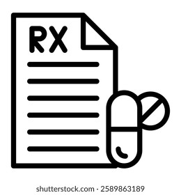 Prescription Line Icon Design For Personal And Commercial Use