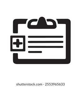 Prescription line icon pixel perfect silhouette vector art. Medicine prescription icon.