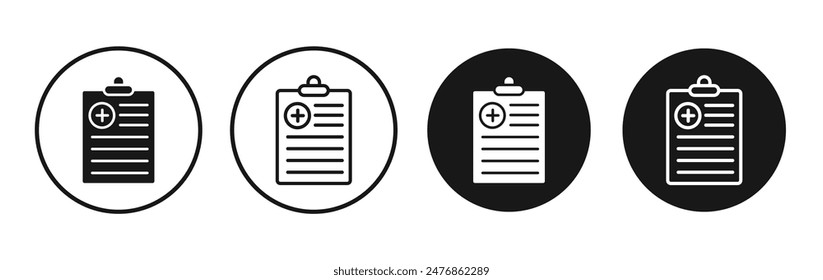 Juego de iconos de Vector de línea de prescripción.