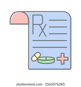 Prescription lineal color icon , vector, pixel perfect, illustrator file