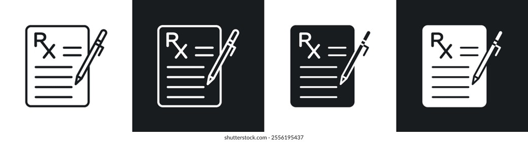 Prescription linear icon set for app, and web design.