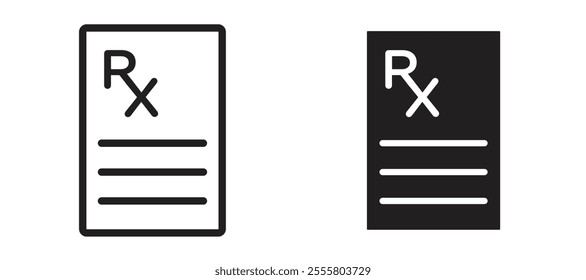 Prescription liner icon vector set.