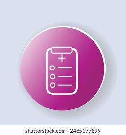 Prescription medical healthcare icon Neomorphism style