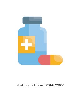 Prescription Medication vector flat icon style illustration. EPS 10 file 