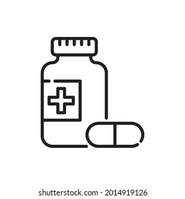 Prescription Medication vector outline icons style illustration. EPS 10 file