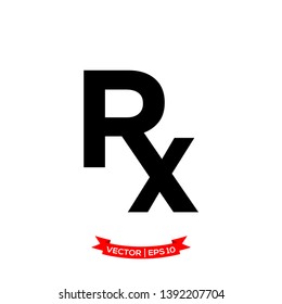 Prescription Medicine Trendy Flat Design Rx Stock Vector (Royalty Free ...