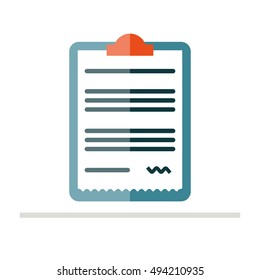 Prescription pad icon. Medical prescription vector illustration. Prescription in flat style. Rx prescription form.