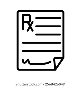 Prescription Pad line icon , vector, pixel perfect, illustrator file