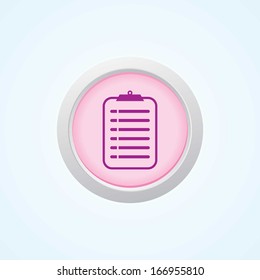 Prescription Pad. Medical Record Clipboard On Button.