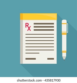 Prescription Pad. Medical Prescription Vector Illustration. 