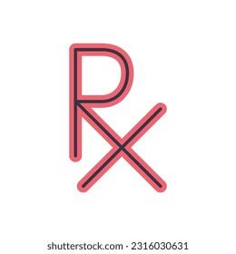 Prescription related vector line icon. Isolated on white background. Vector illustration. Editable stroke