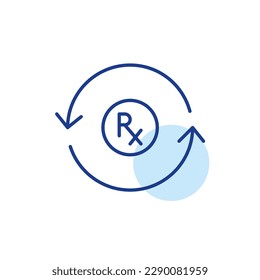 Prescription renewal symbol. Pixel perfect, editable stroke line icon