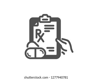 Prescription Rx recipe icon. Medicine drugs pills sign. Quality design element. Classic style icon. Vector