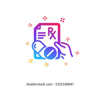 Prescription Rx recipe icon. Medicine drugs pills sign. Dynamic shapes. Gradient design prescription drugs icon. Classic style. Vector