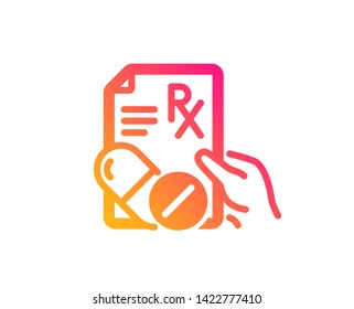 Prescription Rx recipe icon. Medicine drugs pills sign. Classic flat style. Gradient prescription drugs icon. Vector