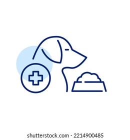 Prescription And Special Need Diet For Dogs. Pixel Perfect, Editable Stroke Line Icon