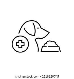 Prescription And Special Need Diet For Dogs. Pixel Perfect, Editable Stroke Icon