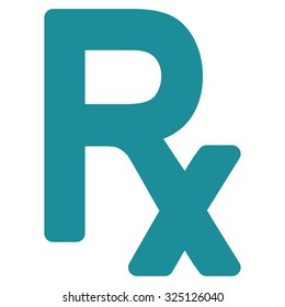 Prescription Symbol vector icon. Style is flat symbol, soft blue color, rounded angles, white background.