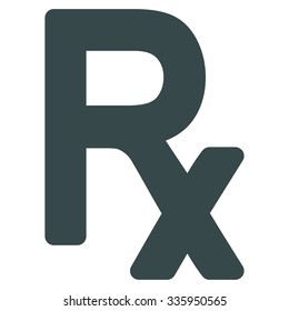 Prescription Symbol vector icon. Style is flat symbol, soft blue color, rounded angles, white background.