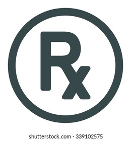 Prescription Symbol vector icon. Style is flat rounded symbol, soft blue color, rounded angles, white background.