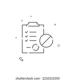 Comprimidos de prescripción icono de línea vectorial simple. Símbolo, pictograma, signo aislado en fondo blanco. Trazo editable. Ajustar el peso de la línea.