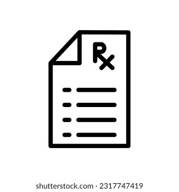 Prescription Thin line icon - Medical Health - EDITABLE STROKE - EPS Vector