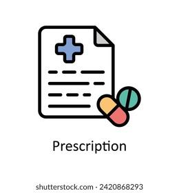 Prescription vector Filled outline icon style illustration. EPS 10 File