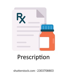 Icono plano de diseño del vector de prescripción. Símbolo médico y sanitario sobre fondo blanco EPS 10 archivo