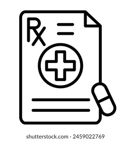 Prescription Vector Line Icon Design
