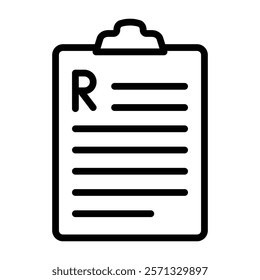 Prescription Vector Line Icon Design