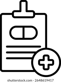 Prescrição Vetor Linha Ícone Design