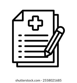 Prescription Vector Lineal Icon on white background.