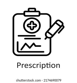 Prescription Vector Outline Icon Design Illustration Stock Vector ...