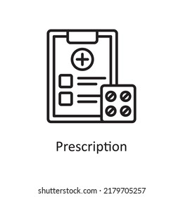 Prescription Vector Outline Icon Design Illustration Stock Vector ...