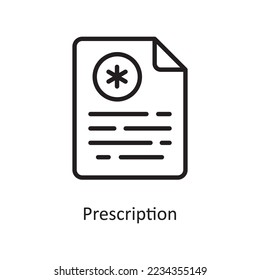 Prescription Vector Outline Icon Design illustration. Medical Symbol on White background EPS 10 File