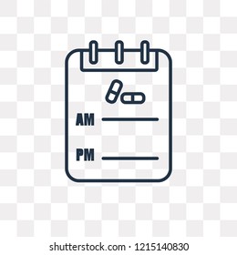 Prescription vector outline icon isolated on transparent background, high quality linear Prescription transparency concept can be used web and mobile