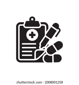 prescription vector solid icon. EPS 10 file Nursing and Midwifery symbol