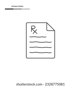 Diseño de vectores de iconos de línea de prescripciones.