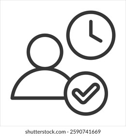 Presence Outline Icon Vector Illustration
