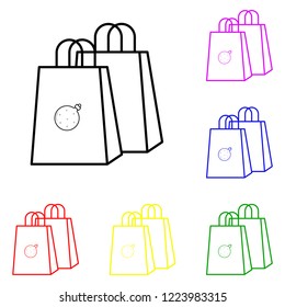 Present bag line icon. Elements of Christmas and New Year in multi colored icons. Simple icon for websites, web design, mobile app, info graphics on white background