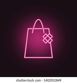 present bag neon icon. Elements of Party set. Simple icon for websites, web design, mobile app, info graphics